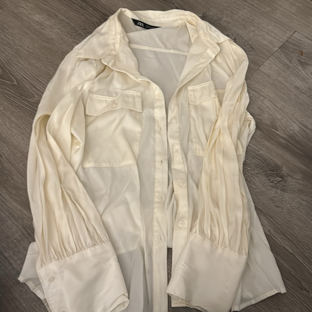 Zara sheer button down - Picture 4 of 6